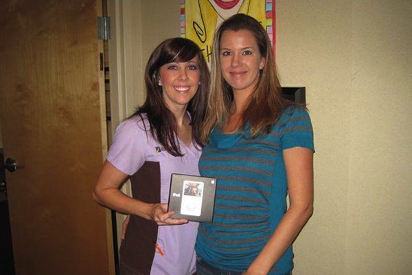 Woman posing with reward