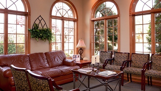 Comfortable dental patient waiting room