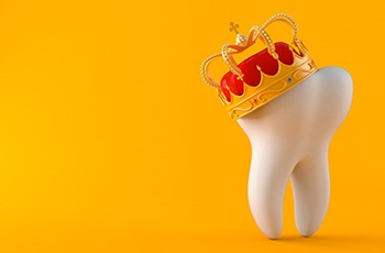 Illustration of tooth wearing crown