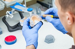 dentures being made in a dental lab