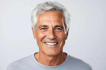 Smiling older man with perfect teeth