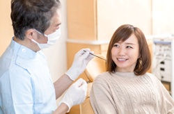 woman at a dental checkup