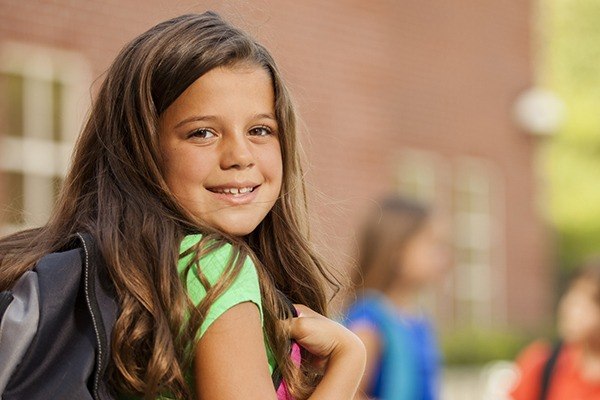 girl with a backpack