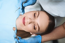 Woman relaxed at dentist