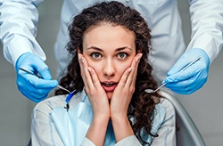 Woman with dental anxiety