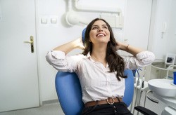 Woman feeling great after nitrous oxide dental sedation in Columbia  