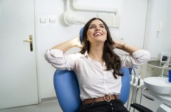 Woman feeling great after nitrous oxide dental sedation in Columbia