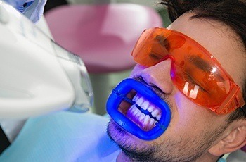 Man receiving Zoom! teeth whitening