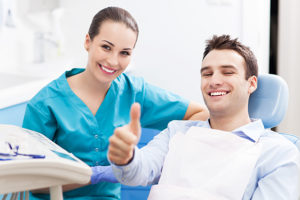 dental patient talking to dentist