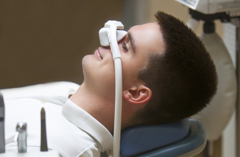 Man at sedation dentist in Columbia