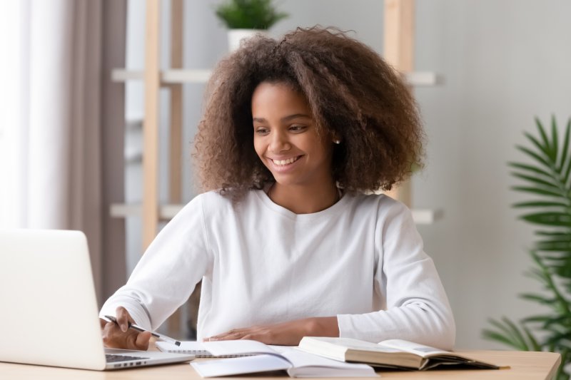 Teen doing homework