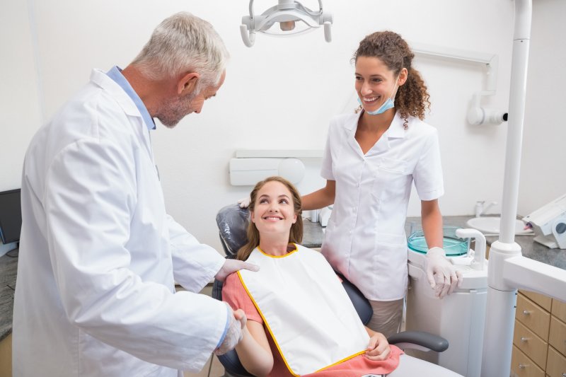 patient undergoing cosmetic dental consultation in Columbia