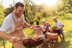 Family celebrating the 4th of July